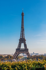 Fototapeta premium Eiffel Tower against clear sky, Paris, France