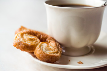 Palmier Cookies with Coffee Cup