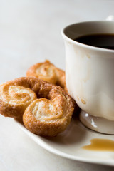 Palmier Cookies with Coffee Cup