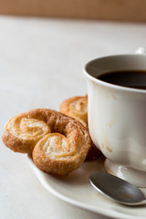 Palmier Cookies with Coffee Cup