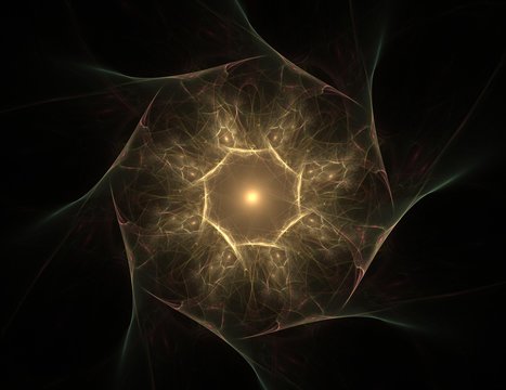 Abstract fractal background - computer-generated image. Digital art. Converging toward the center of the circles.