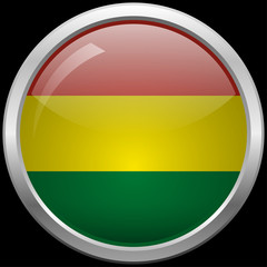 Bolivian flag glass button vector illustration