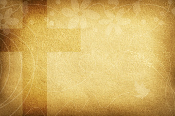 Naklejka premium Religious card with fabric flowers and big cross