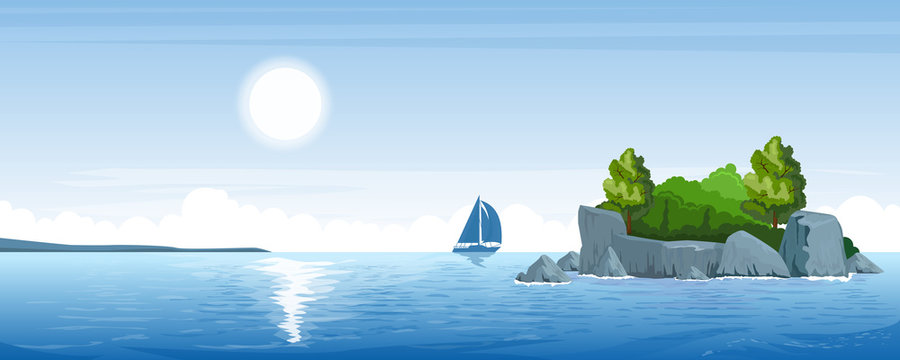 Seascape with a small island
