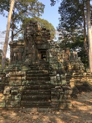 Angkor Wat in Siem Reap, Cambodia. Ancient Khmer stone temple ruins in jungle forest