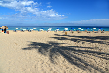 Perfect cuban beach. Idyllic tropical beach landscape for background or wallpaper. Cuba. 