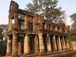 Angkor Wat in Siem Reap, Cambodia. Ancient Khmer stone temple ruins in jungle forest