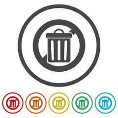 Don`t throw trash, Recycle bin sign icon, 6 Colors Included