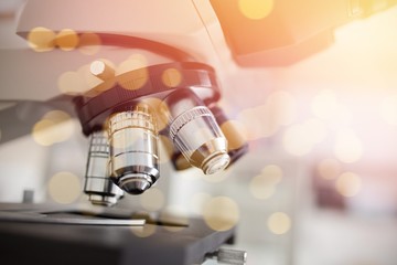 Close up of a microscope