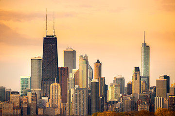 Fototapeta premium Downtown city skyline of Chicago, Illinois