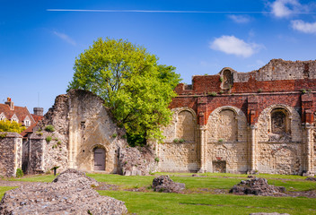 St Augustines Abbey Benedictine monastery remains in Canterbury Kent Southern England UK