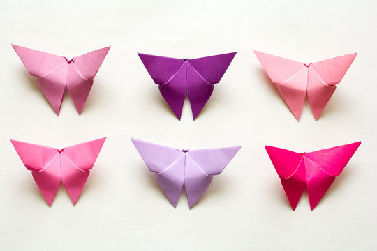 Origami Japanese paper butterflies