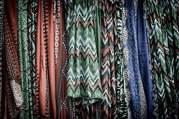 the colorful background of the cotton skirt