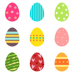 Colorful Easter eggs set