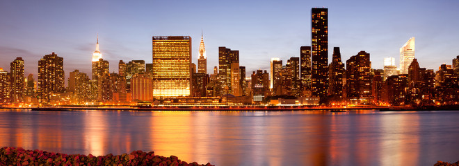 Skyline of buildings at Midtown Manhattan, New York City, NY, USA