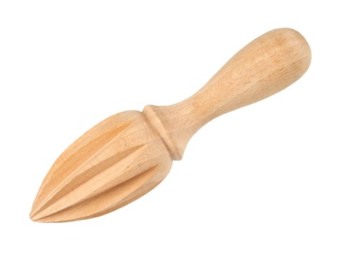 Wooden Hand Juicer On White