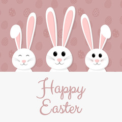 Design of a poster with easter bunny. Vector.