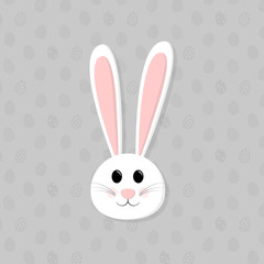 Easter rabbit - cute poster with copyspace. Vector.