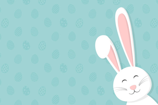 Background with Easter bunny and copyspace. Vector.