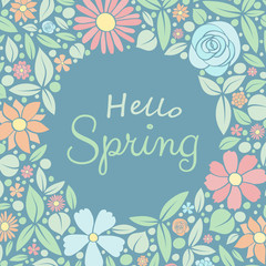 Springtime - concept of pastel coloured poster. Vector.