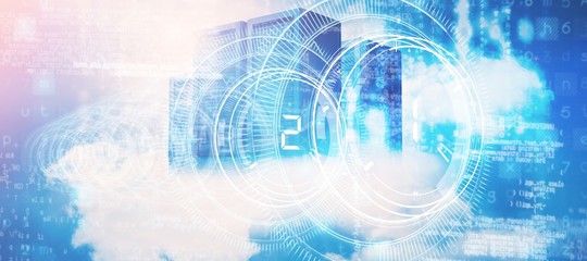 Composite image of computer graphic image of lens interface