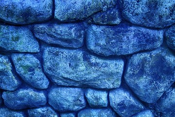 Blue Stone wall for background or rocks rough texture