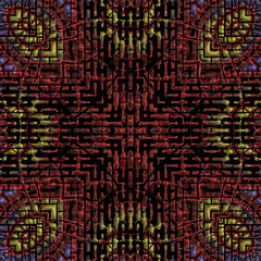 abstrakt surreal rot gold mosaik