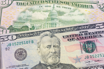 Close up of American dollars
