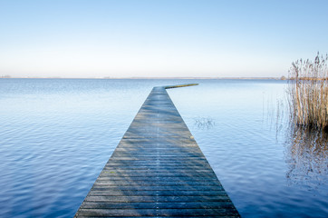 Jetty at a dutch lake