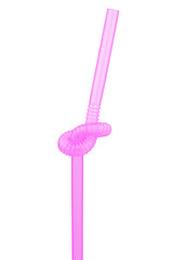 pink straw isolated on white background