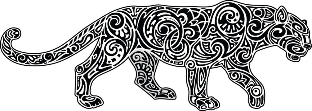 Panther, white-black image