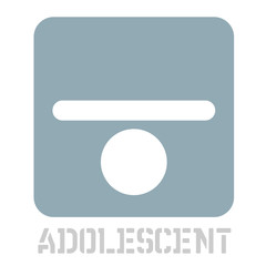 Adolescent conceptual graphic icon. Design language element, graphic sign.