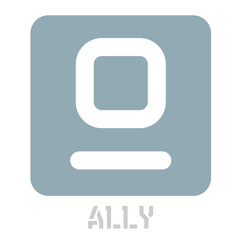 Ally conceptual graphic icon. Design language element, graphic sign.