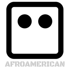 Afroamerican conceptual graphic icon. Design language element, graphic sign.