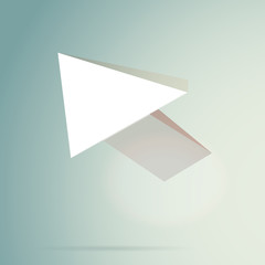Arrow White 3d Cursor Icon Vector Illustration