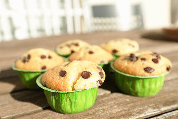 Homemade muffins with natural products.
