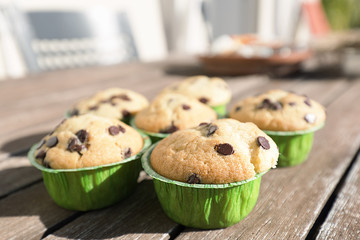 Homemade muffins with natural products.