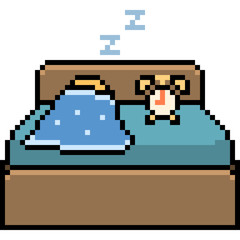 Fototapeta premium vector pixel art sleep late