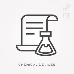 Line icon chemical devices