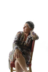 Fototapeta premium portrait of a senior woman sitting with short hair