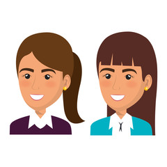 group of businesswoman teamwork vector illustration design