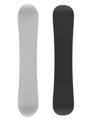 Blank snowboard isolated on white background