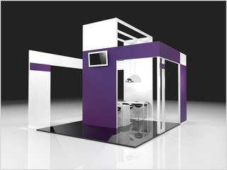 Exhibition stand modern design used for mock-ups and branding and Corporate identity.3d illustration