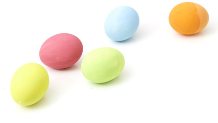 easter eggs on white