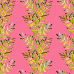 Summer tropical pattern, background with palm leaves.
