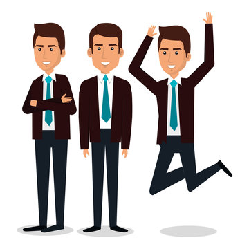group of businessman teamwork vector illustration design