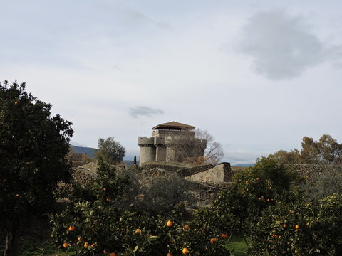 Vista del antiguo se&ntilde;or&iacute;o granadino de Granadilla, C&aacute;ceres, Espa&ntilde;a