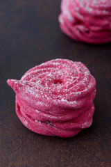 Close-up homemade meringues cookies