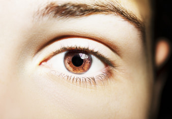 Obraz premium Image of man's beautiful insightful look eye close up.