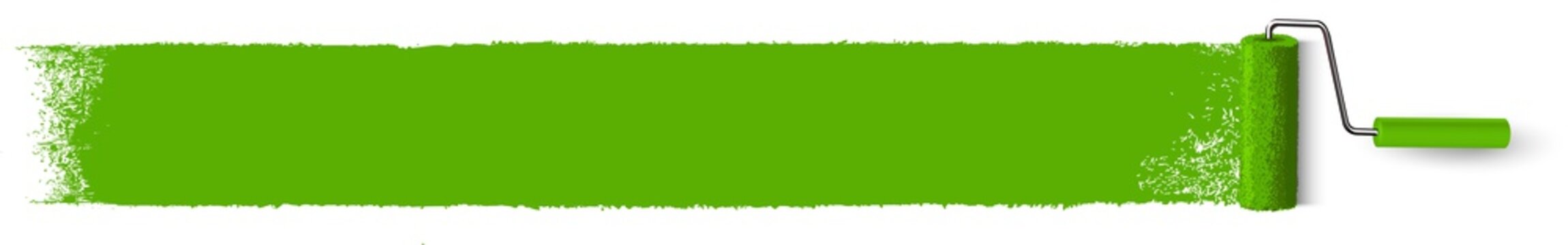 Anstrich gr&uuml;ne Fl&auml;che mit Farbroller - Banner